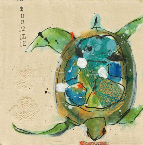Chentes Turtle Light White Modern Wood Framed Art Print with Double Matting by Day, Kellie