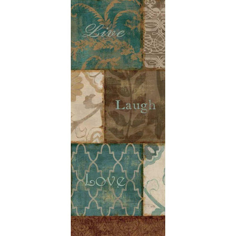 Live Laugh Love Gold Ornate Wood Framed Art Print with Double Matting by Pela