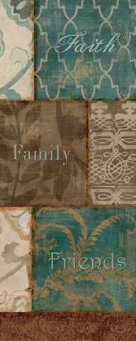 Faith Family Friends Black Ornate Wood Framed Art Print with Double Matting by Pela