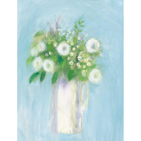 Alloway Blossom on Blue Black Modern Wood Framed Art Print by Clark, Michael