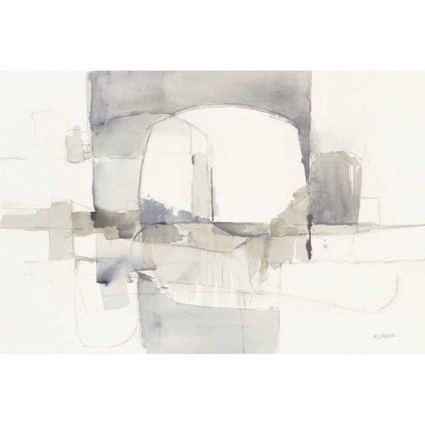 Improvisation 1 Gray Black Modern Wood Framed Art Print by Schick, Mike