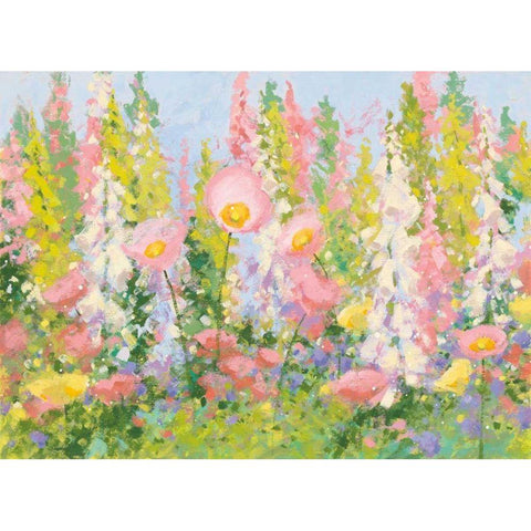 Garden Pastels I Blue Sky Black Modern Wood Framed Art Print by Novak, Shirley