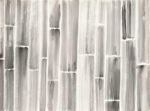 Bamboo Pattern White Modern Wood Framed Art Print with Double Matting by Nai, Danhui