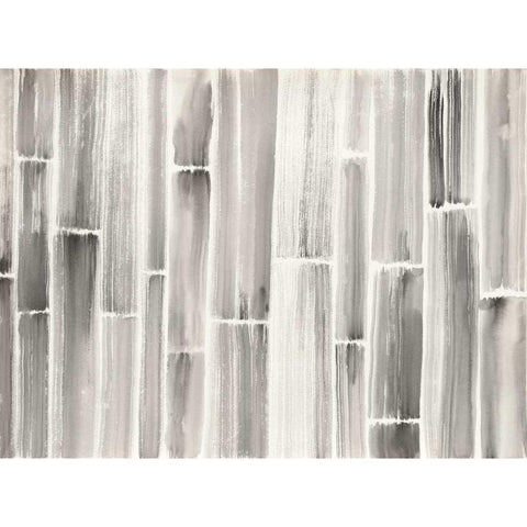 Bamboo Pattern Black Modern Wood Framed Art Print with Double Matting by Nai, Danhui