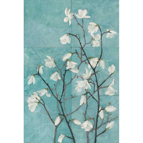 Magnolia Branch Black Modern Wood Framed Art Print by Lovell, Kathrine