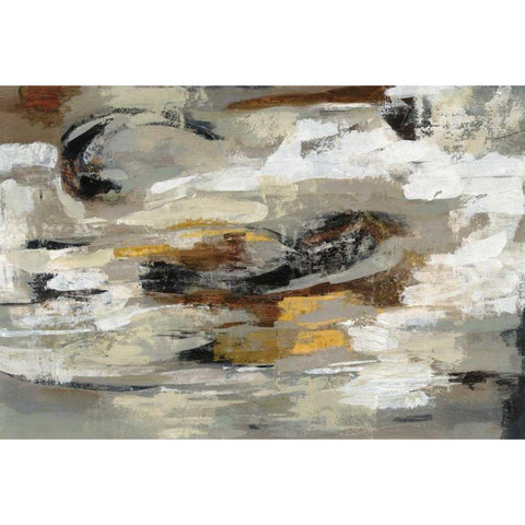 Neutral Abstract Gray Black Modern Wood Framed Art Print by Vassileva, Silvia