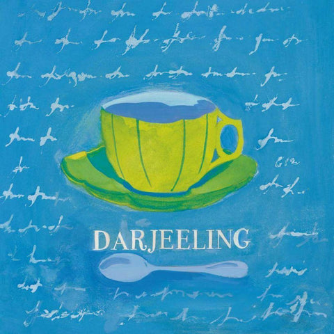 Darjeeling Bright Black Ornate Wood Framed Art Print with Double Matting by Clark, Michael