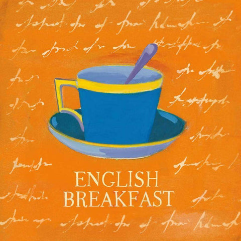 English Breakfast Bright Black Modern Wood Framed Art Print with Double Matting by Clark, Michael