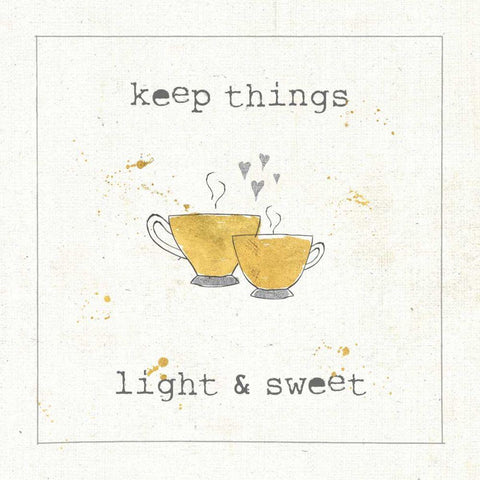 Cuisine Cuties Coffee Hearts White Modern Wood Framed Art Print with Double Matting by Pela Studio