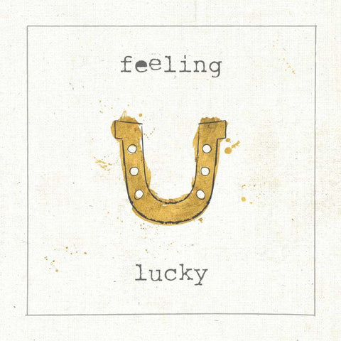 Lil Memos Feeling Lucky Gold Ornate Wood Framed Art Print with Double Matting by Pela Studio