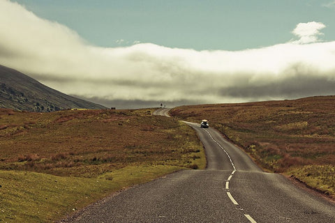 The Open Road Crop White Modern Wood Framed Art Print with Double Matting by Bevan, Keri