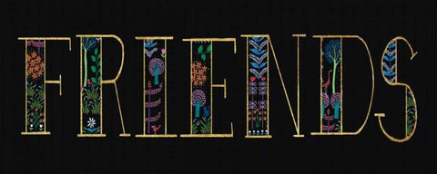 Bright Folklore Friends Black Ornate Wood Framed Art Print with Double Matting by Wild Apple Portfolio