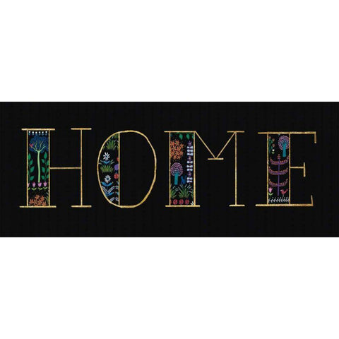 Bright Folklore Home Black Modern Wood Framed Art Print with Double Matting by Wild Apple Portfolio