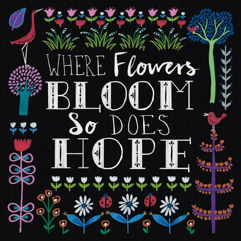 Bright Folklore Inspiration II Black Modern Wood Framed Art Print with Double Matting by Wild Apple Portfolio