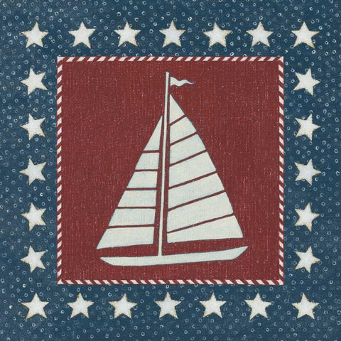 Coastal Americana I White Modern Wood Framed Art Print by Brown, David Carter