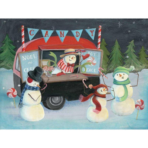 Christmas on Wheels I Light Black Modern Wood Framed Art Print with Double Matting by Urban, Mary