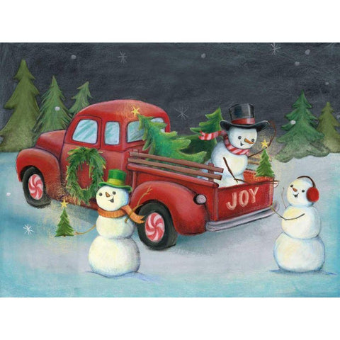 Christmas on Wheels II Light Black Modern Wood Framed Art Print with Double Matting by Urban, Mary