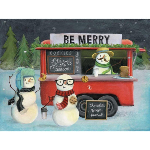 Christmas on Wheels III Light Black Modern Wood Framed Art Print by Urban, Mary