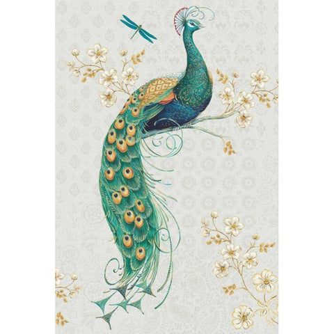 Ornate Peacock IXA White Modern Wood Framed Art Print by Brissonnet, Daphne