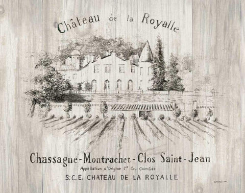 Chateau Royalle on Wood White Modern Wood Framed Art Print with Double Matting by Nai, Danhui