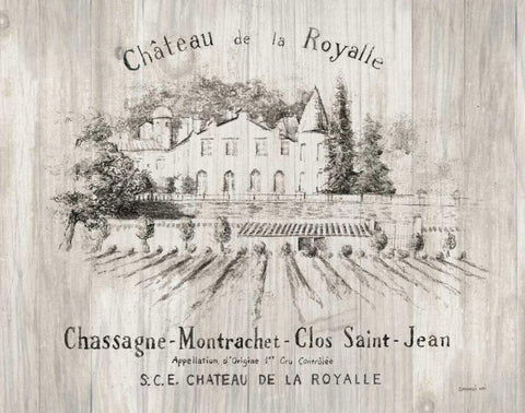 Chateau Royalle on Wood Black Ornate Wood Framed Art Print with Double Matting by Nai, Danhui