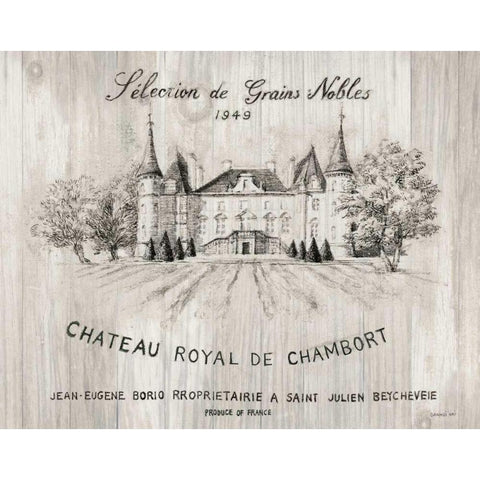 Chateau Chambort on Wood Black Modern Wood Framed Art Print with Double Matting by Nai, Danhui