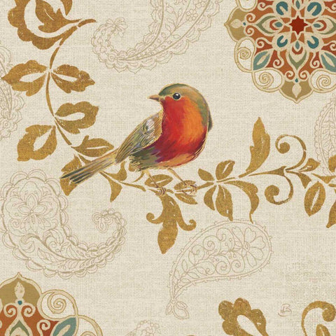 Bird Rainbow Red Gold Ornate Wood Framed Art Print with Double Matting by Brissonnet, Daphne