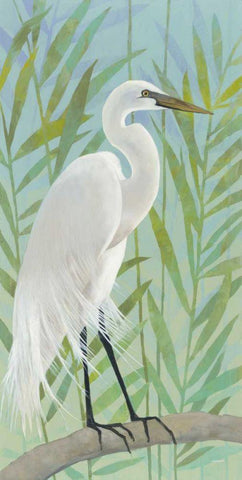 Egret by the Shore I Black Ornate Wood Framed Art Print with Double Matting by Lovell, Kathrine