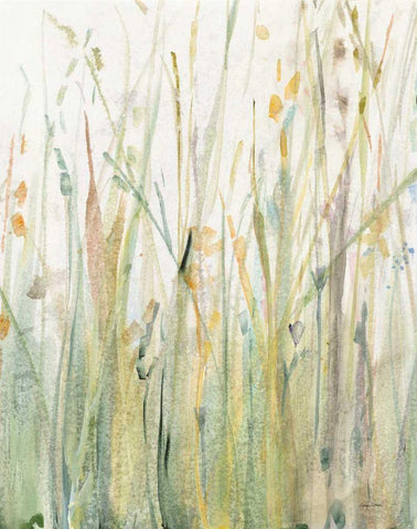 Spring Grasses I Crop White Modern Wood Framed Art Print with Double Matting by Tillmon, Avery