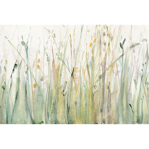 Spring Grasses I White Modern Wood Framed Art Print by Tillmon, Avery