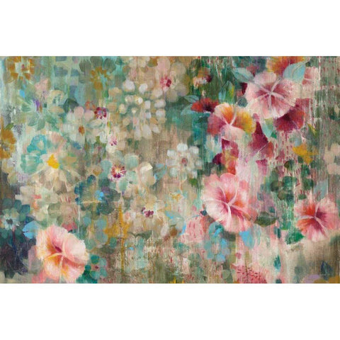 Flower Shower Crop Gold Ornate Wood Framed Art Print with Double Matting by Nai, Danhui