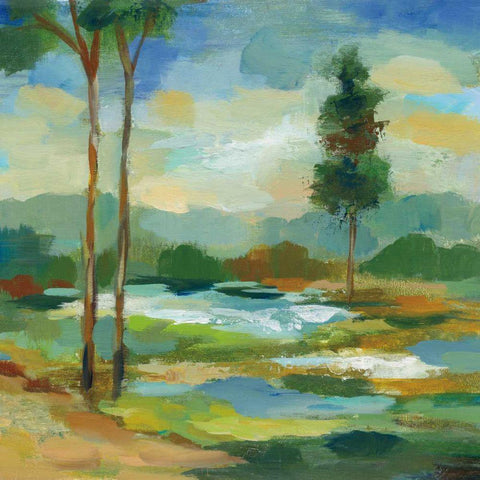 Early Spring Landscape I Black Modern Wood Framed Art Print by Vassileva, Silvia