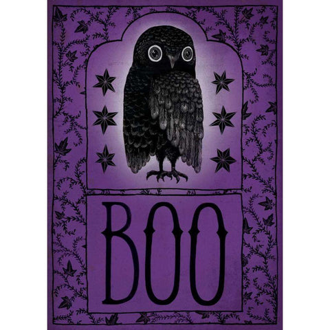 Vintage Halloween Boo Black Modern Wood Framed Art Print by Miller, Sara Zieve