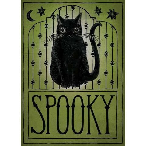Vintage Halloween Spooky White Modern Wood Framed Art Print by Miller, Sara Zieve