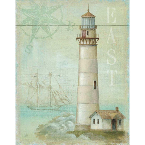 East Coastal Light White Modern Wood Framed Art Print by Brissonnet, Daphne