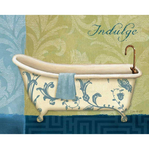 Blue Botanical Bath I Black Modern Wood Framed Art Print with Double Matting by Audit, Lisa