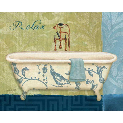 Blue Botanical Bath II Black Modern Wood Framed Art Print by Audit, Lisa