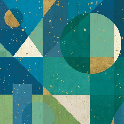 Geo Contour II Black Modern Wood Framed Art Print by Charron, Veronique