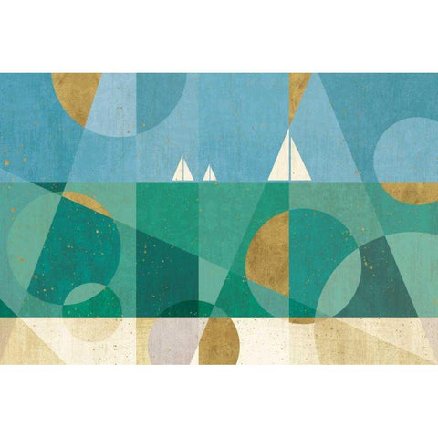 Seascape I White Modern Wood Framed Art Print by Charron, Veronique