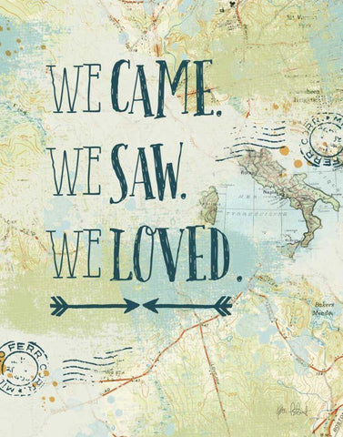 Map Sentiments III White Modern Wood Framed Art Print with Double Matting by Pertiet, Katie