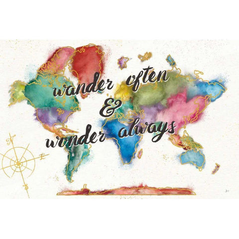 Colorful World I White Modern Wood Framed Art Print by Aiken, Jess