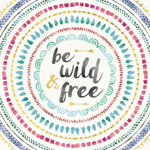 Wild and Free I Black Ornate Wood Framed Art Print with Double Matting by Aiken, Jess