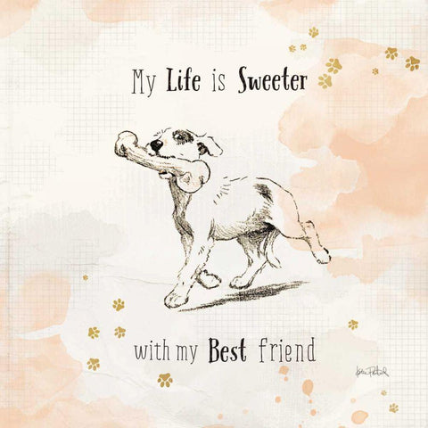 Furry Friends II Black Modern Wood Framed Art Print with Double Matting by Pertiet, Katie