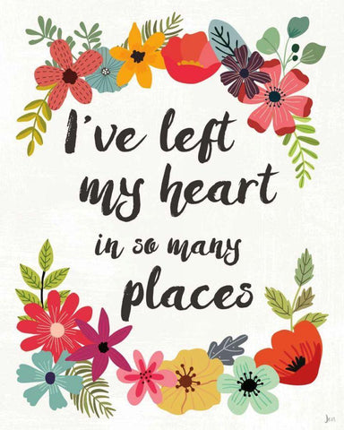 Words and Petals II Black Ornate Wood Framed Art Print with Double Matting by Aiken, Jess