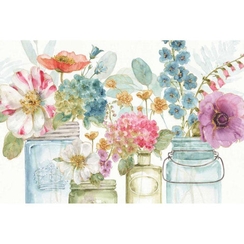 Rainbow Seeds Flowers X Gold Ornate Wood Framed Art Print with Double Matting by Audit, Lisa