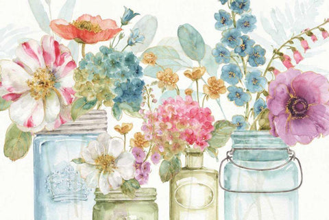 Rainbow Seeds Flowers X White Modern Wood Framed Art Print with Double Matting by Audit, Lisa