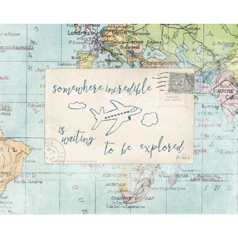 Travel Posts IV White Modern Wood Framed Art Print by Pertiet, Katie