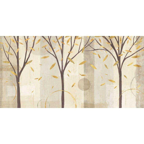 Watercolor Forest Gold I Black Modern Wood Framed Art Print by Charron, Veronique