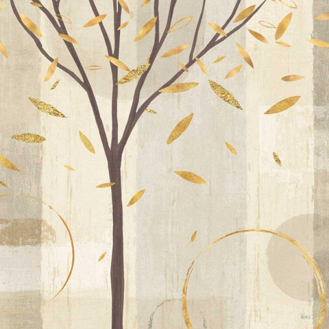 Watercolor Forest Gold IV Black Modern Wood Framed Art Print with Double Matting by Charron, Veronique