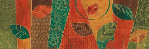 Bohemian Leaves IV White Modern Wood Framed Art Print with Double Matting by Charron, Veronique